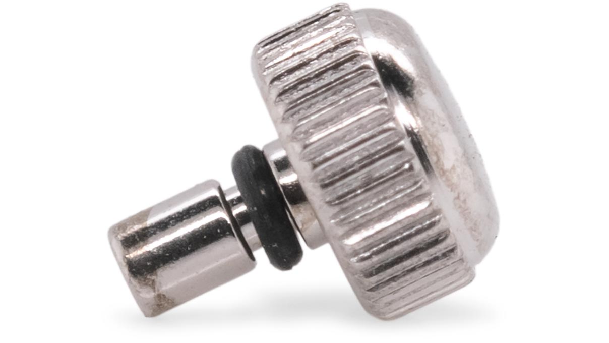 Waterproof crown, Japanese shape, Stainless steel, White, Head Ø 3,5 mm, Thread Ø 0,7 mm