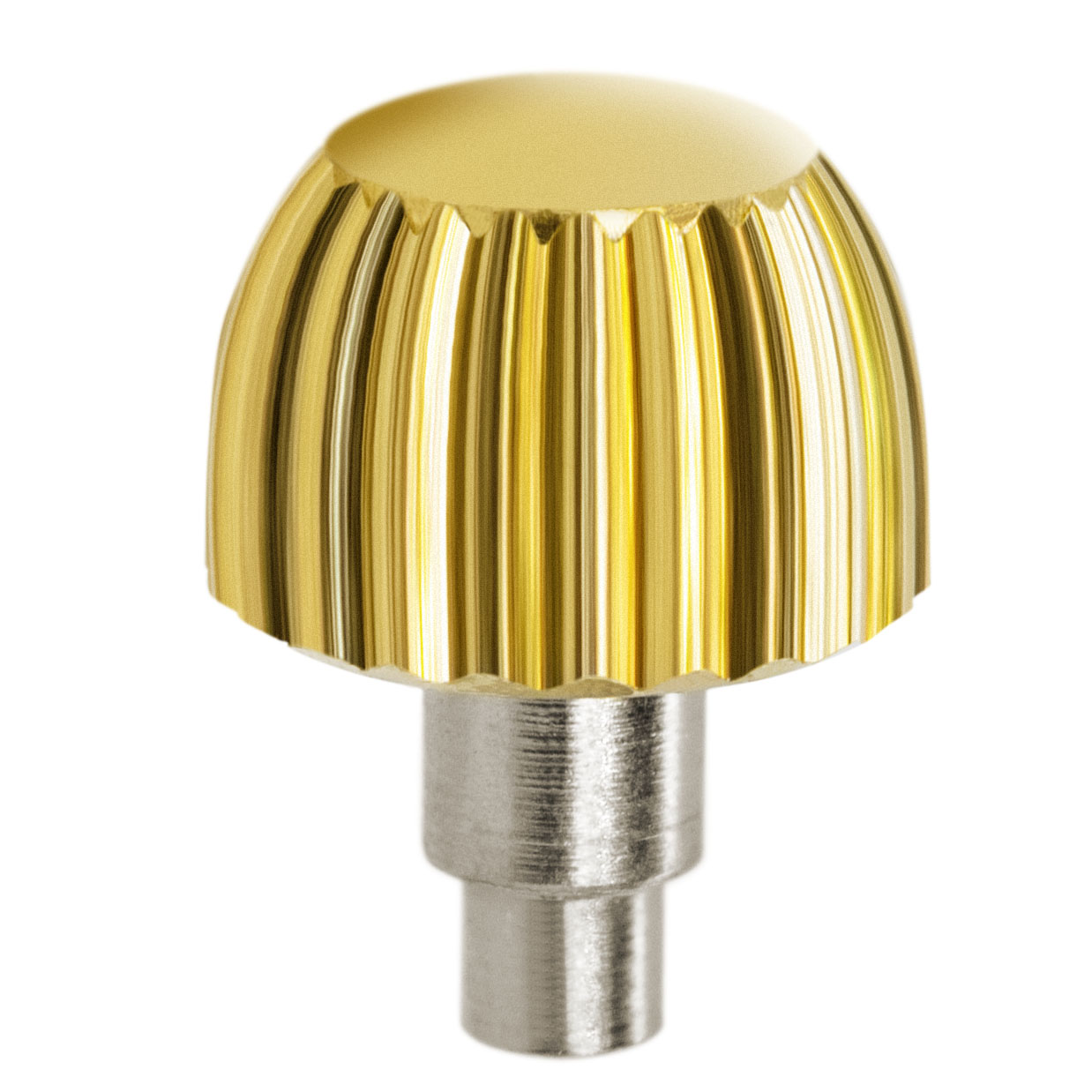 Corona roscada, PBB, 3 micrón amarillo con tubo/sello, altura 3,8, Ø 5,25, tubo 2,5, rosca 0,9, resistente al agua Coronas a rosca PBB, herméticas