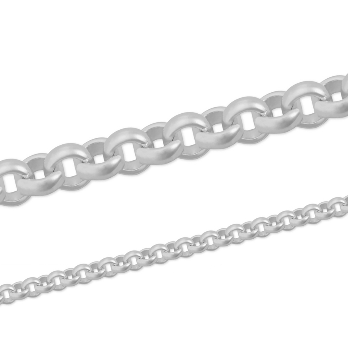 Rolo chain, 935/- silver, profile wire, round, width 1,6 mm, 1 meter