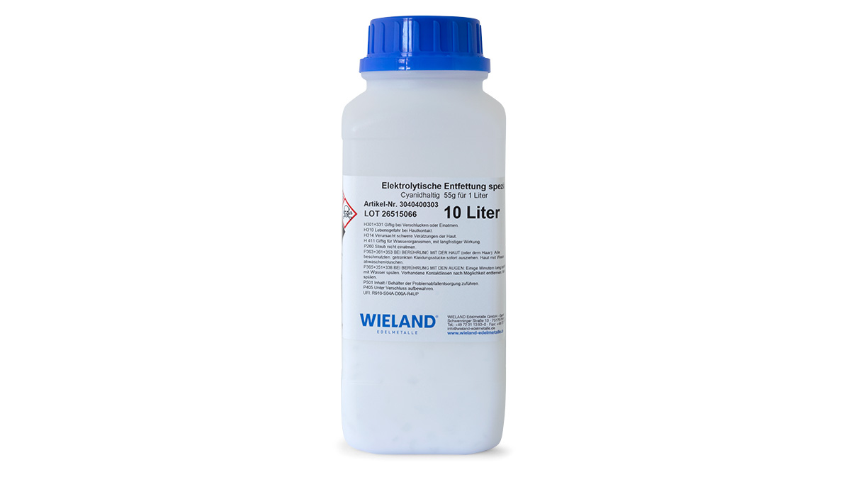 Wilaplat Spezial, electrolytic degreasing, cyanide-based, starter salt, 550 g per 10 L