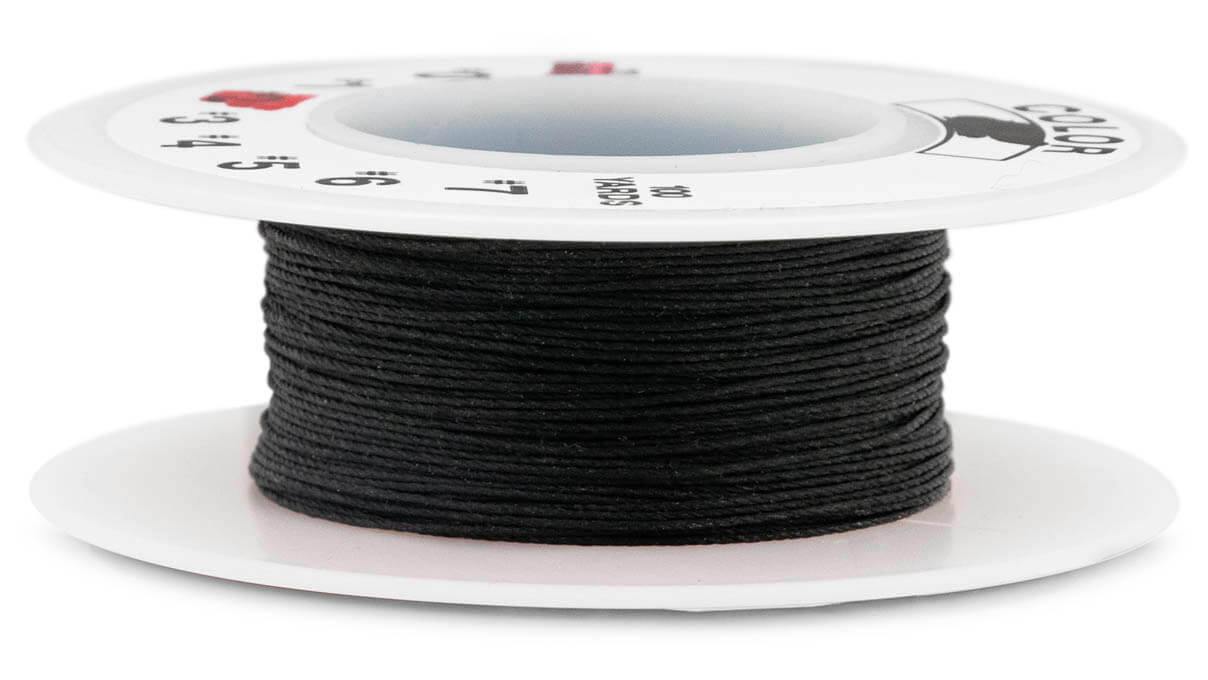 Beading thread, silicone, black, 18 m, Ø 0,3 mm