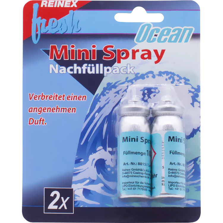 Reinex minispray navulling oceaan 2 x 10 ml