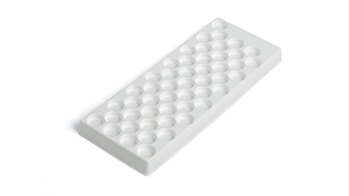 Plastic inzetstuk voor assortimentsdoos N° 207566, 50 vakken Ø 17 x 5 mm