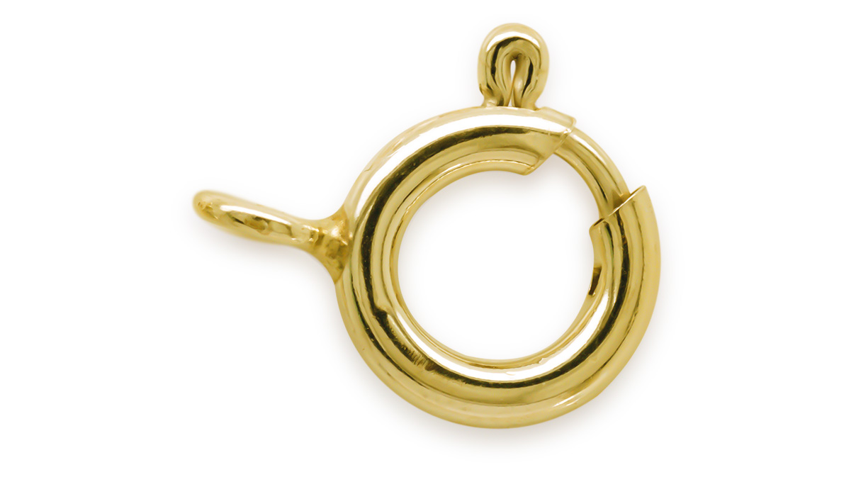Anillo de resorte sin cuello, 375/- Oro amarillo, Ø 5,5 mm, Color Amarillo