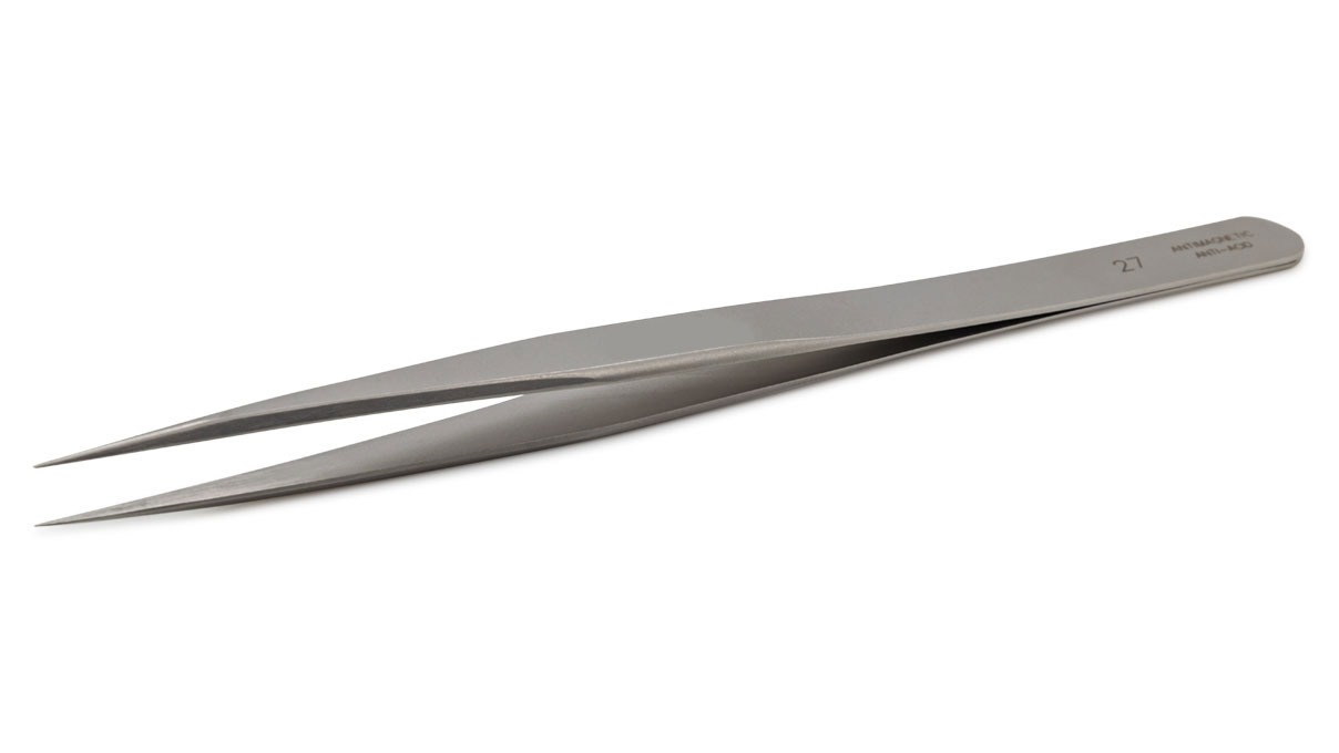 Regine Horlogery Pinzette, Form 27, Edelstahl, SA, 135 mm