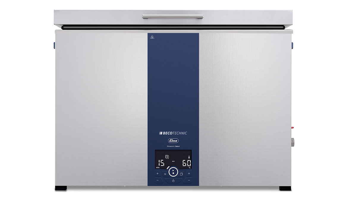 Elmasonic Select 900 ultrasoon reinigingsapparaat, met afvoerverwarmer en akoestisch isolatiedeksel, 220 - 240 V
