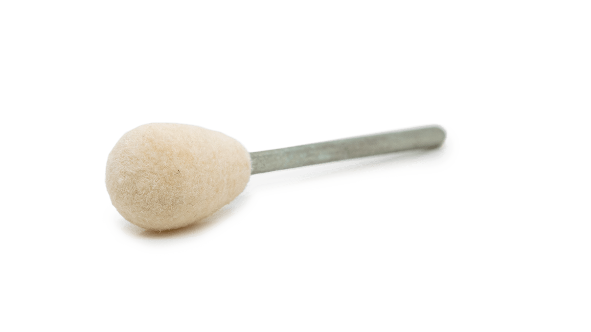 Felt polisher, white, pear, Ø 9 x 13 mm, HP shaft