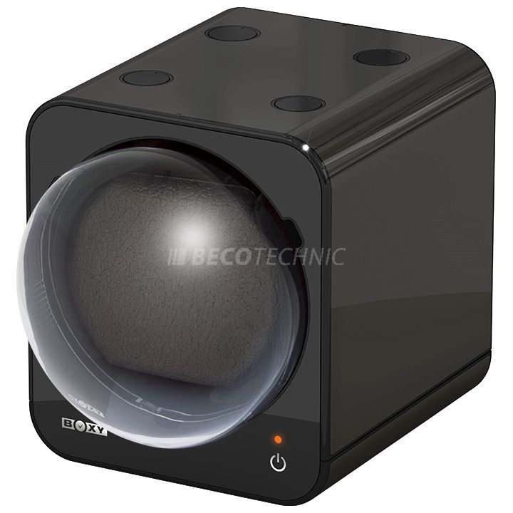 Boxy Fancy Brick watch winder, black, with adapter