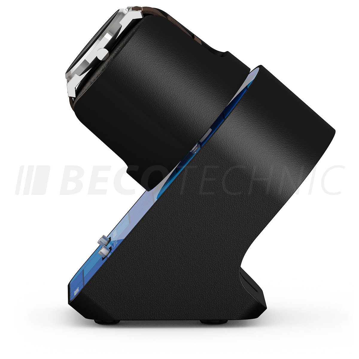 Boxy BLDC Nightstand, horlogebeweger voor 1 horloge, Graphic Blue, met USB-oplaadkabel