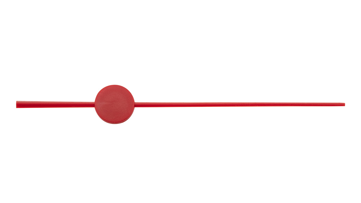Sekundenzeiger für Funkuhrwerke 60 mm (Kunststoff)  mit Rundschaft, rot