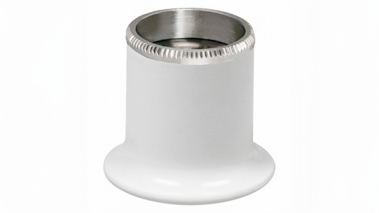 Bergeon 2611-B-1.5 Lupe aus weißem Kunststoff Nr. 1,5 Vergrößerung 6,7x, mit verschraubtem Ring