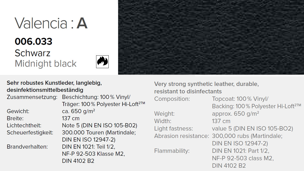 Dauphin Werkstattstuhl, Kunstleder Valencia schwarz, Sitzhöhe 43-59 cm, Fußkreuz aus Aluminium poliert, ohne Sitztiefenverstellung