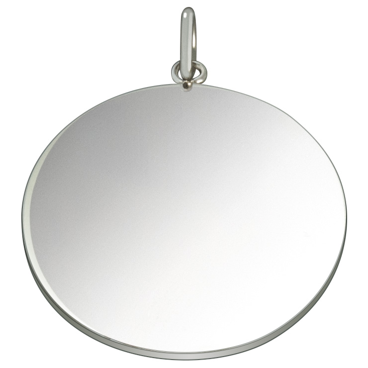 Engraving plate, stainless steel, oval 30 x 1.4 mm, pendant
