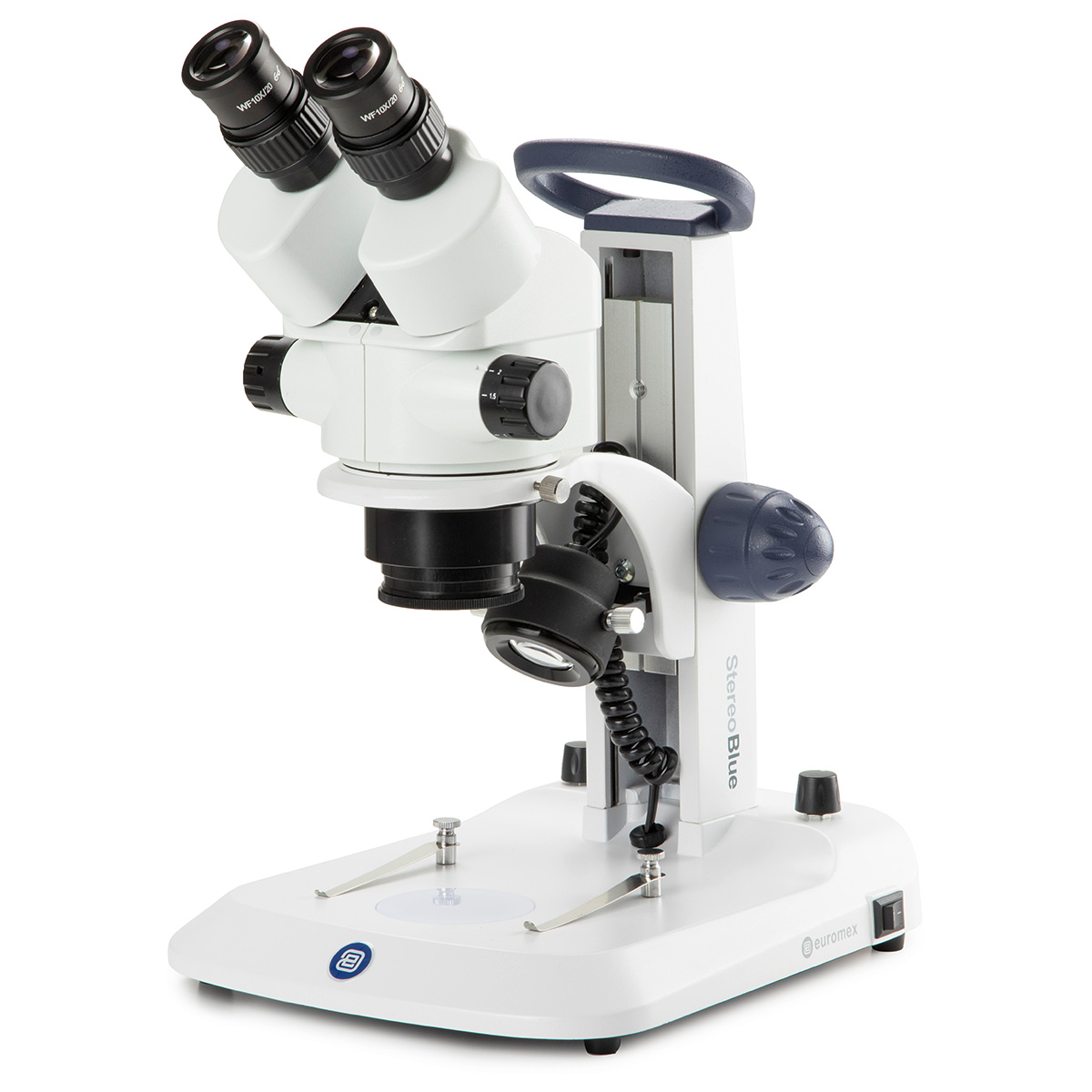 StereoBlue Stereomikroskop, Zahnstangenstativ, LED-Beleuchtung, Zoomobjektiv 0,7 - 4,5x