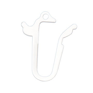 Hakenschnäpper, 1-reihig, 17 x 13 mm, Metall, rhodiniert, poliert