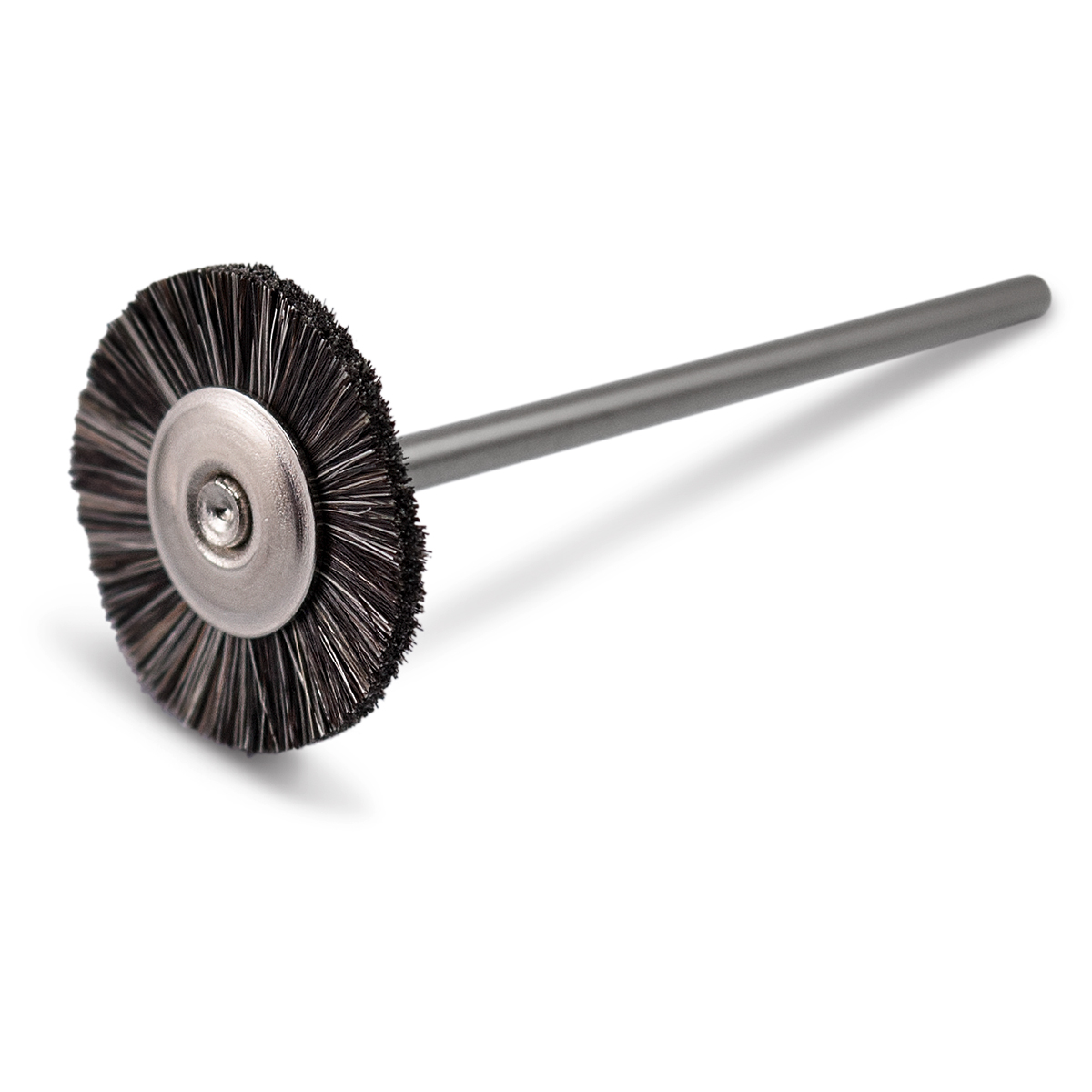 Circular brush, horsehair, gray mottled, Ø 21 mm, medium, HP shaft