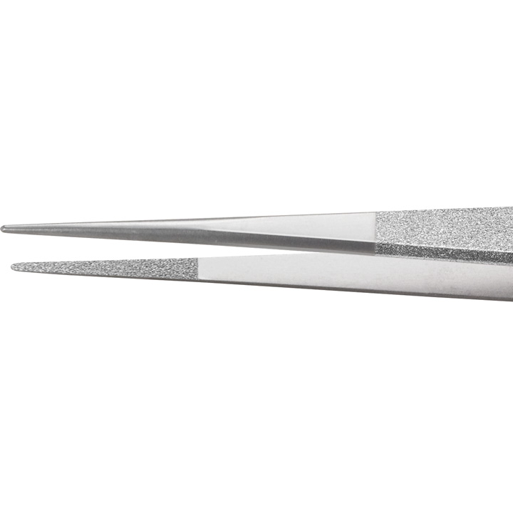 Tweezers with satined grips and tips, normal tip, length 160 mm