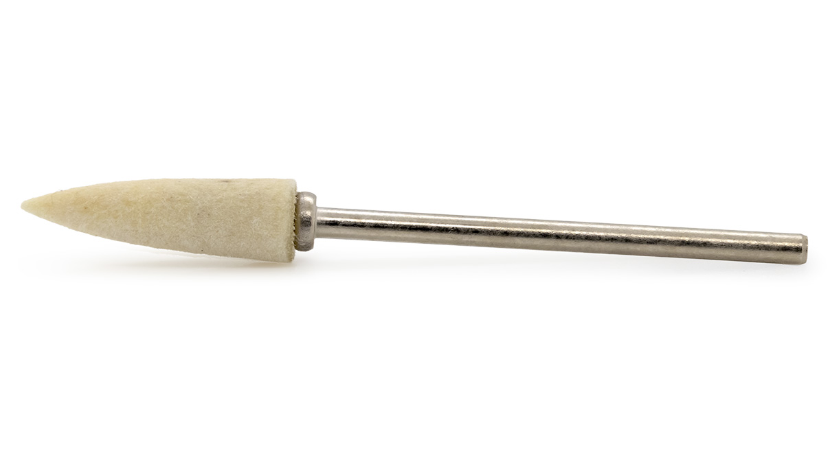 Bergeon 2686-146 Filzpolierkörper, weiß, Spitze, Ø 6 x 22 mm, HP-Schaft