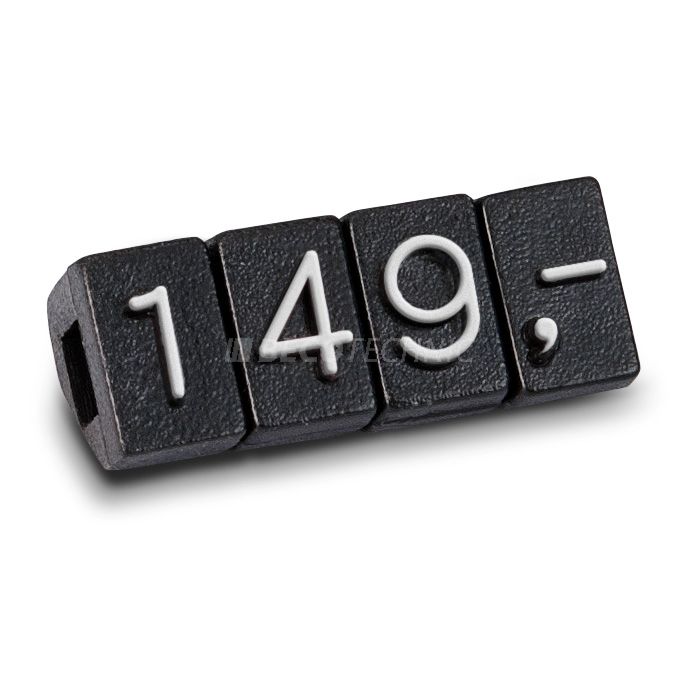 Preisziffer bedruckt mit: "1", Schwarz, Grau-silber, 100 Stück