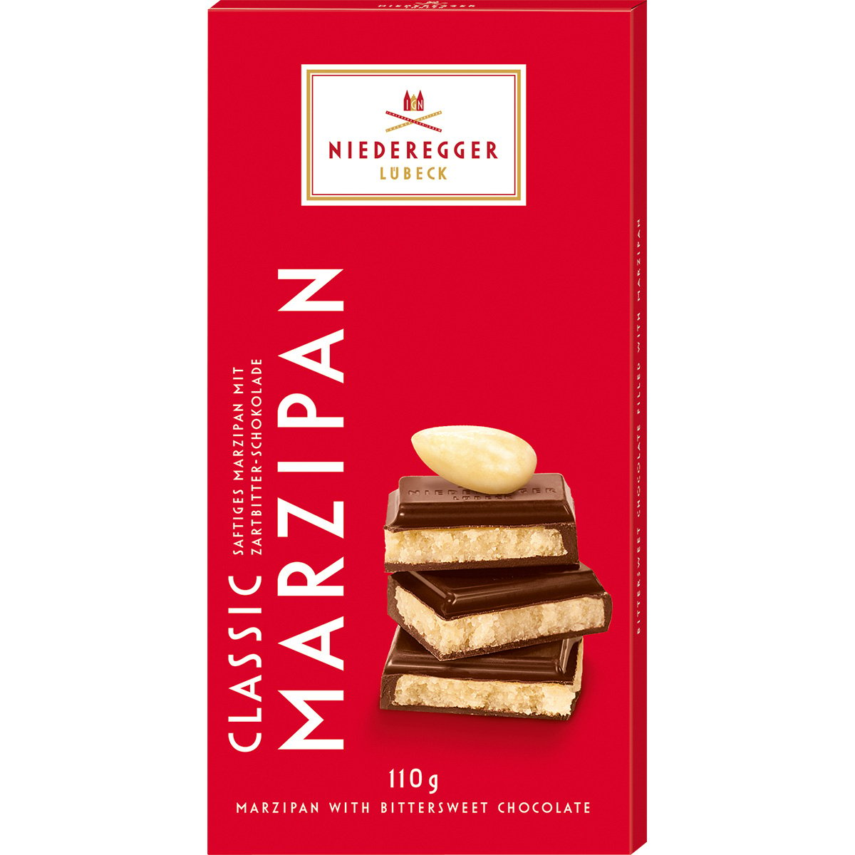 Niederegger marsepein chocolade classic, 110 g