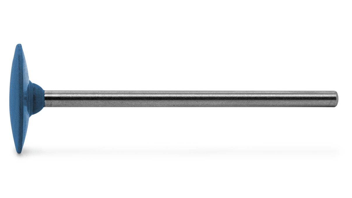 Polierer Eveflex, dunkelblau, Linse, Ø 14,5 x 2,5 mm, hart, Korn sehr grob, HP-Schaft