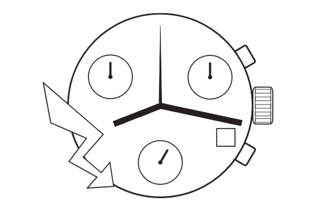 Mvt. ETA G15.212 H1 10 1/2''' DATE4, HORIZ. SS CHRONO 2PUSHERS Quartz (394 | SR936SW)