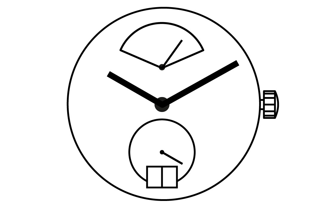 AU-Werk Ronda 7004.N 15''' SS BIG DATE6 RETROGRADE Quarz (381)