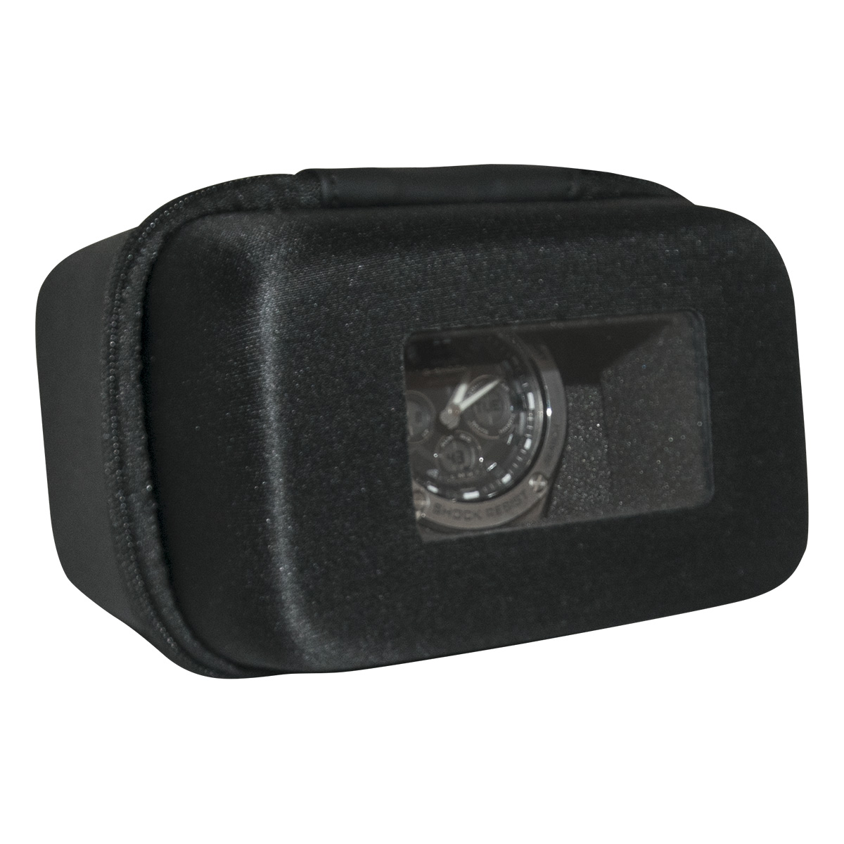 Watch Box, Uhrenetui, schwarz/schwarz, mit Sichtfenster
