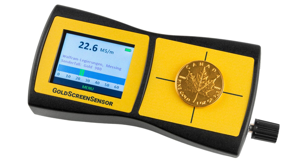 GoldScreenSensor, kompaktes Goldprüfgerät für Edelmetallmünzen und Barren von ~1/4 bis 2 Unze