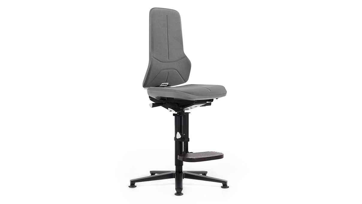 Bimos Neon werkstoel 9561, zithoogte 59 - 87 cm, permanentcontactrugleuning, zwart frame, met
zweefvliegtuig en klimhulp, zonder gestoffeerd element