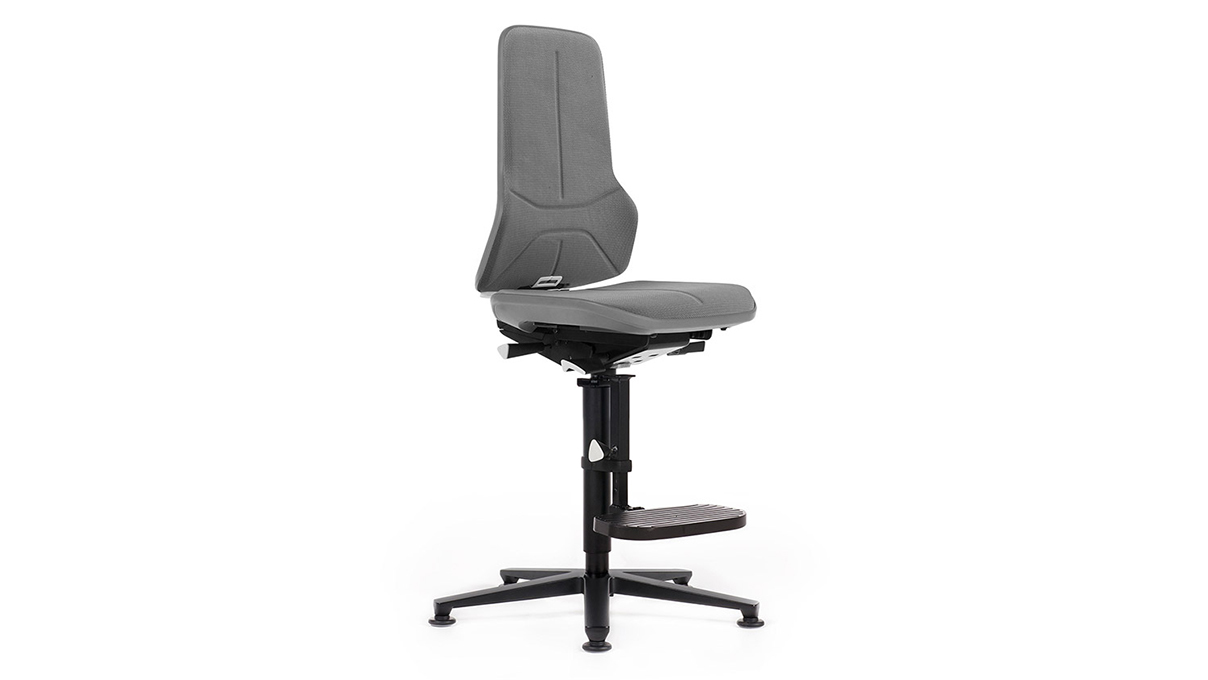 Bimos Neon working chair 9561, seat height 59 - 87 cm, permanent contact backrest, black frame, with
glider and climbing aid, without upholstery element