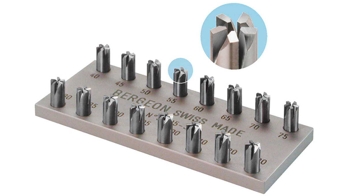 Bergeon 30615-03 Assortment of milling cutter for chronograph shoulder screws, 16 pieces