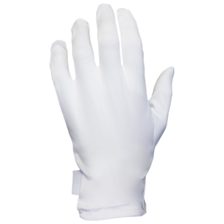 Heli presentation gloves, white, size M, 1 pair, microfiber and cotton