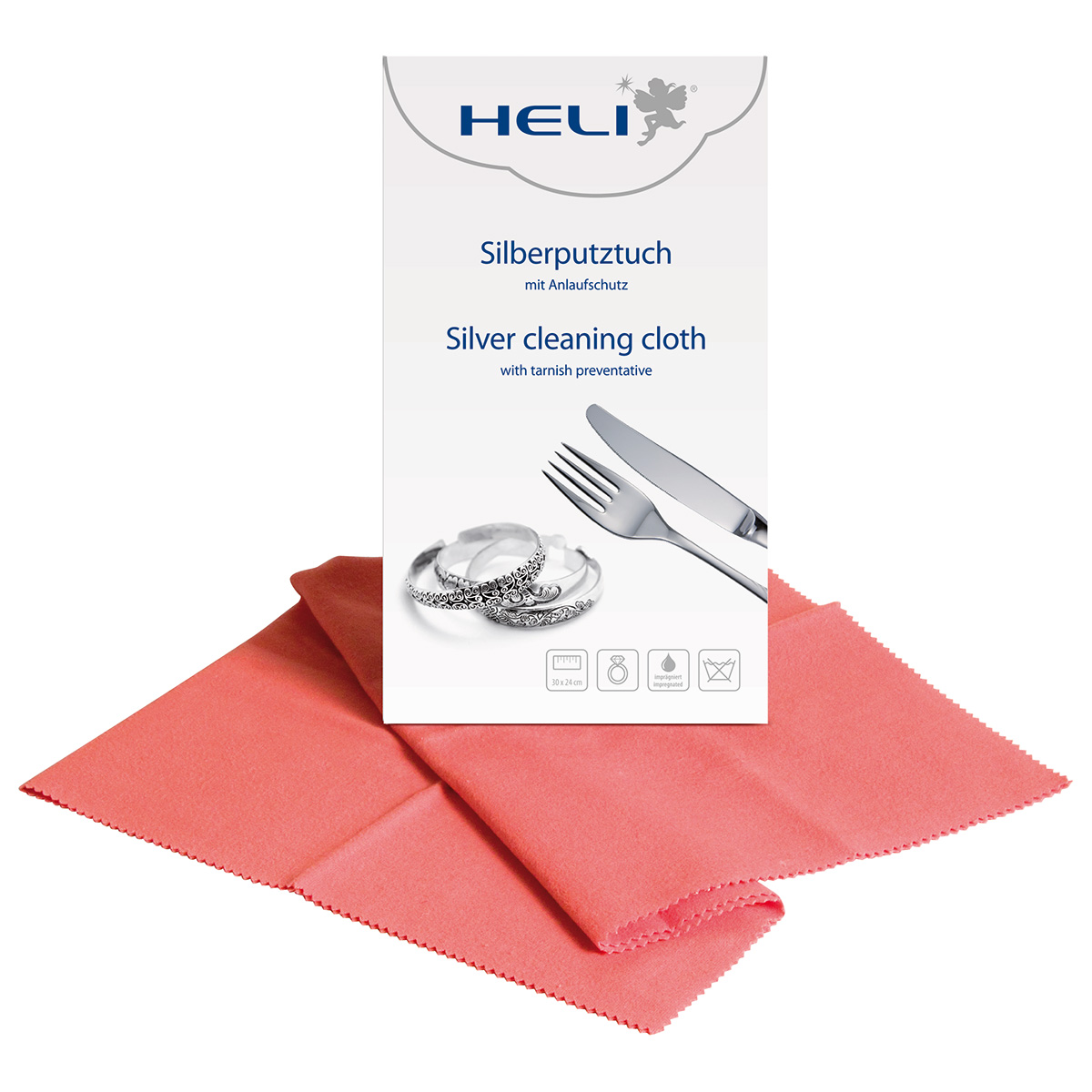 Heli silver cleaning cloth XXL with special impregnation, jeweler's packaging