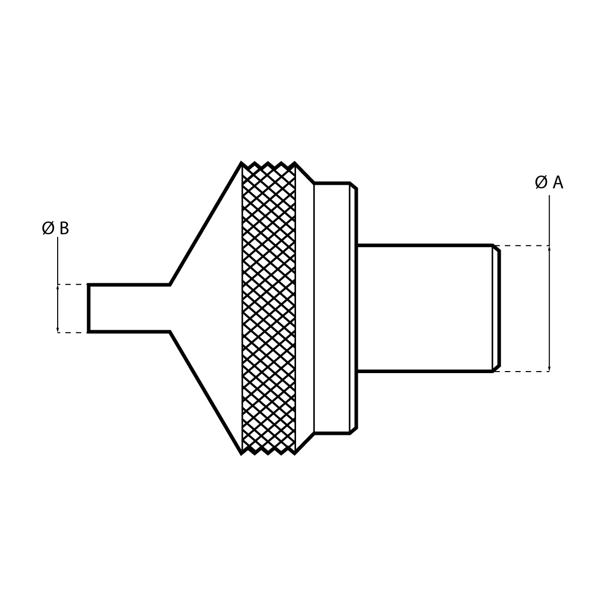 Horia AS 1100-100 Yunque, taladrado, Ø ext. 1,9 mm, Ø int. 1,0 mm