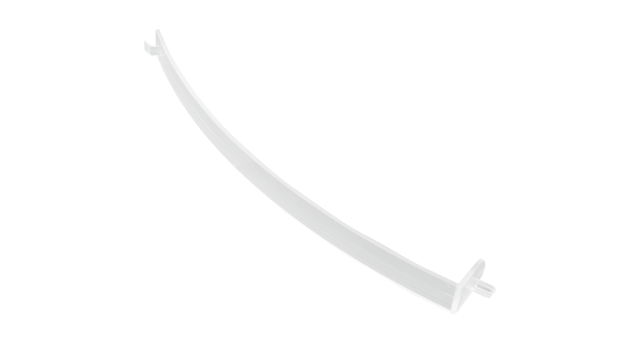 Uhrenspange für Dekorationssockel, Acryl, transparent, 235 mm
