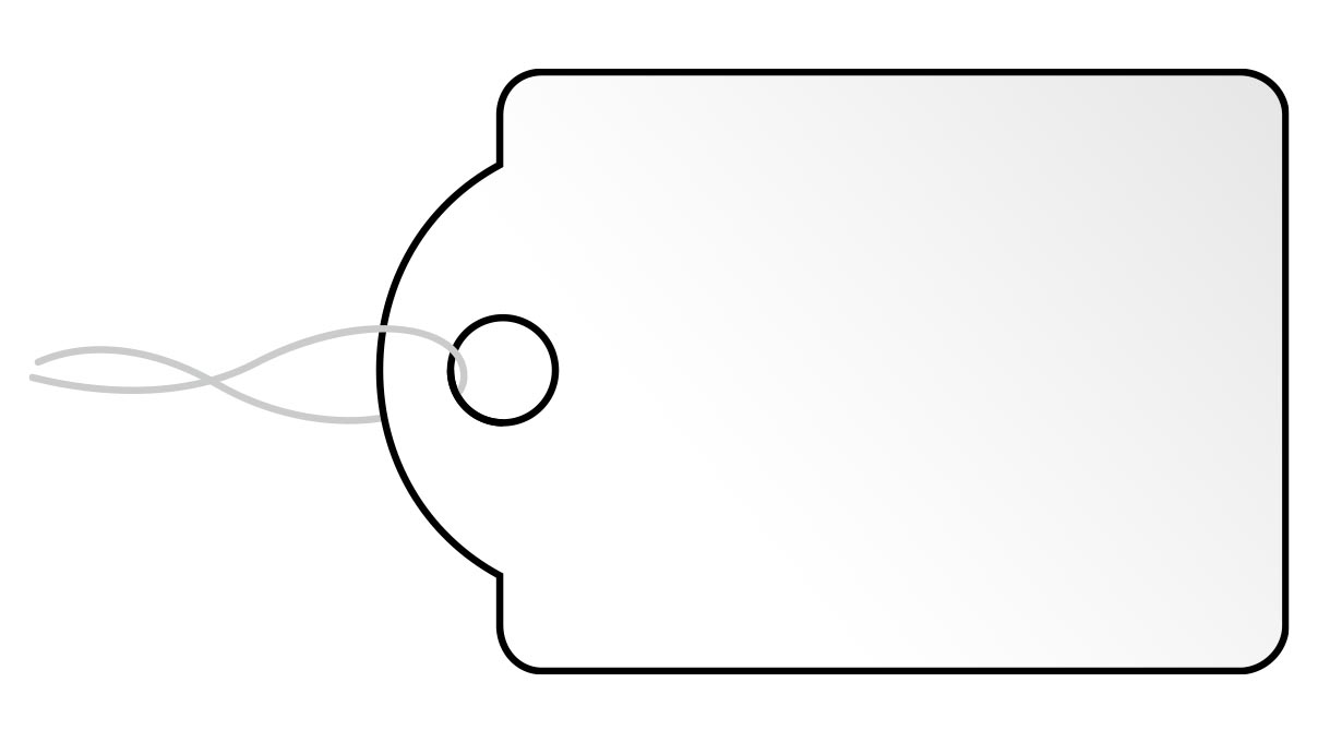 Fadenetikett, Weiß, Karton, 38 x 25 mm, 1000 Stück