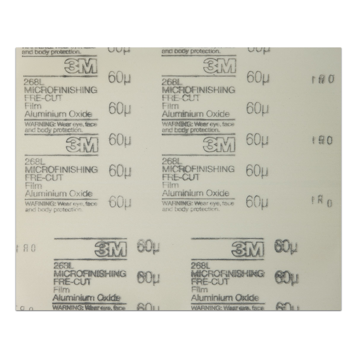 3M Lapidierfilm IMFF 268L, 230 x 280 mm, Korn 60 µm, transparent, selbstklebend