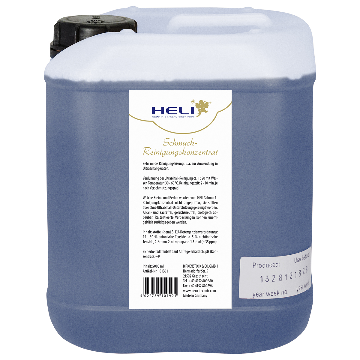 Heli cleaning concentrate for jewelry in ultrasonic unit, 1:20, 5 l