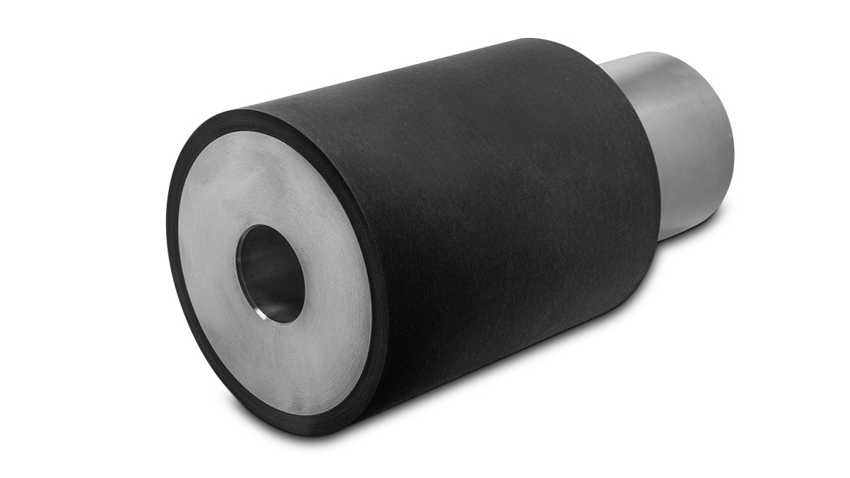 Smooth rubber pulley Ø 80 (M8), Shore 80, black, for Crevoisier machines