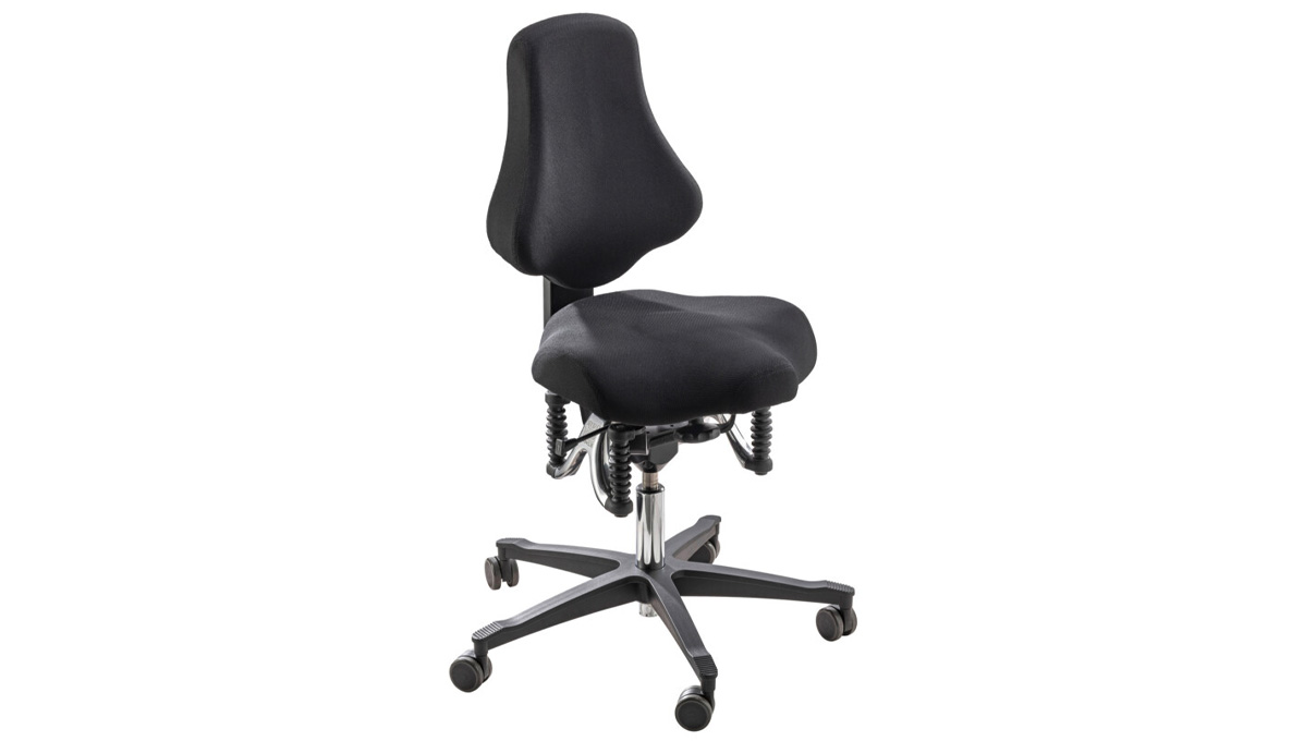 Bioswing OneUP Silla de trabajo, con ruedas, unidad de asiento 3D, negra, altura 50 - 63 cm