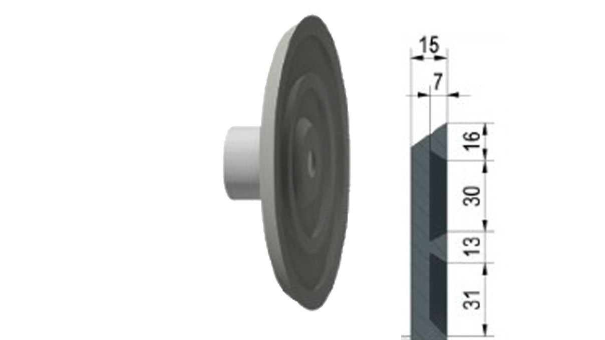Gusseisenscheibe Ø 240 mit doppeltem Schwalbenschwanz (M8) Gusseisenscheibe Ø 240 mit doppeltem Schwalbenschwanz (M8)
