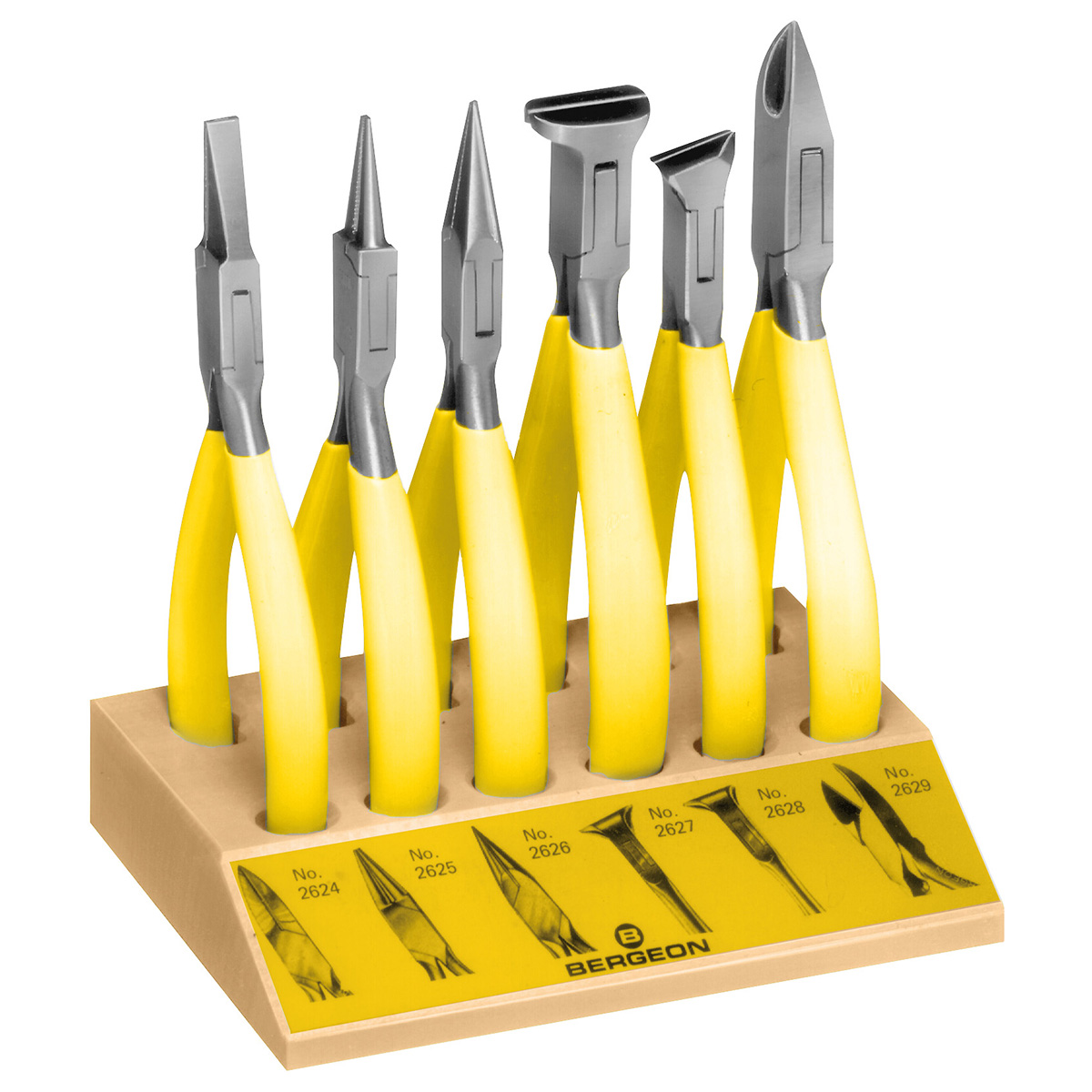 Bergeon 6283 Assortment of 6 pliers with cut