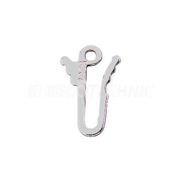 Haken voor snapsloten, 925/- zilver gerhodineerd, 1-rij, 10 x 6 mm