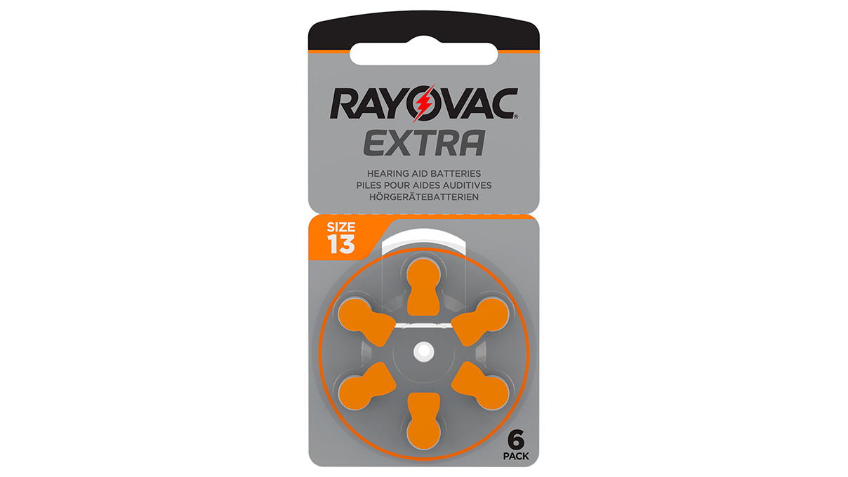 Rayovac Extra, 6 Hörgerätebatterien Nr. 13 (Sound Fusion Technology), Blister