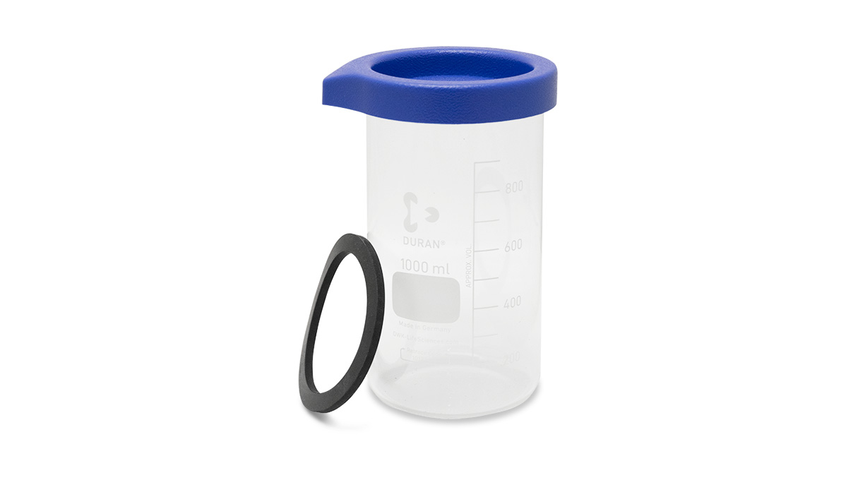 Elma reinigingspot met deksel en rubberen afdichtring,1000 ml