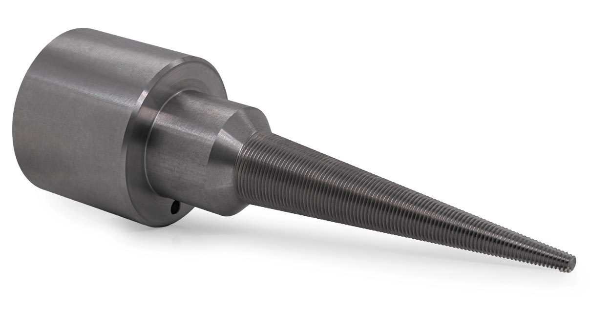 Einteiliger Rattenschwanz für Crevoisier Maschinen (M8), konischer Durchmesser Ø 4 bis 20 mm, Länge 90 mm