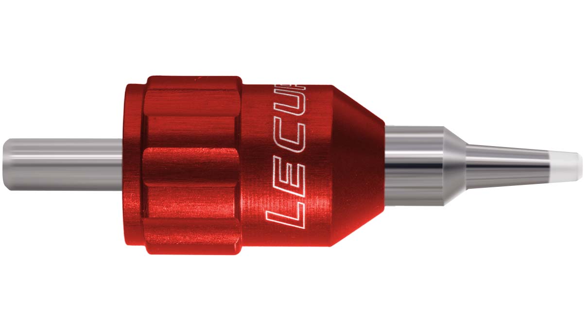 Lecureux Schraubendreherkopf Screw-On, Ø 1,1 mm, rot, mit Klingenhalter und Nylonschutz