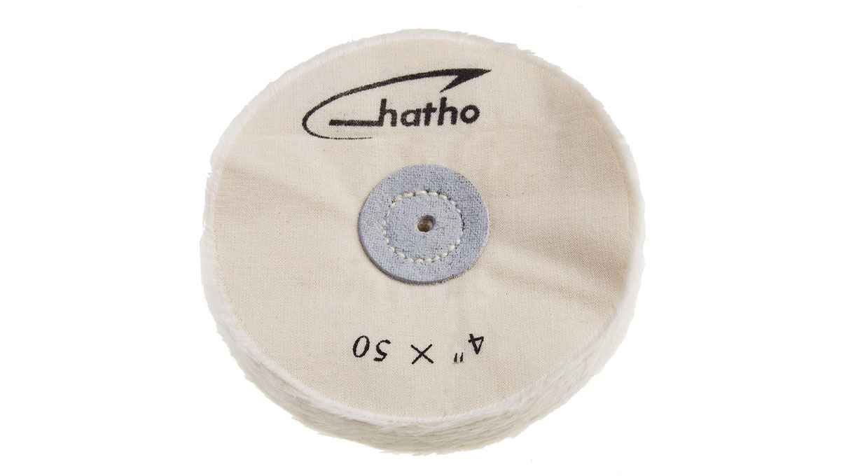 Hatho polijster Mira, katoen, naturel, Ø 100 x 13 mm, ongenaaid