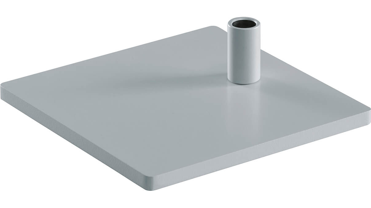 Waldmann table base for Para.Mi, rectangular, silver metallic